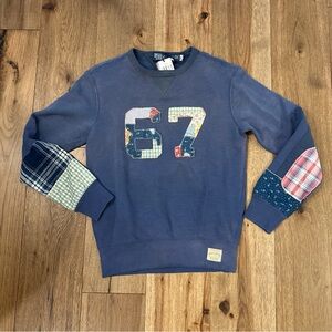 NWT NEW Polo Ralph Lauren Mens XSmall 67 Patchwork Fleece Sweatshirt Blue $268